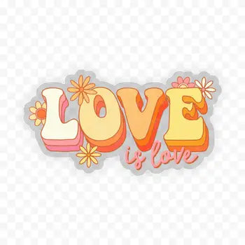Groovy Love is Love Clear Sticker