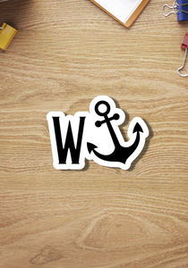 Funny Wanker Sticker, W-Anchor Sticker, Pun Sticker,  Snarky