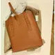 Cognac Eco-Leather Shoulder Bag