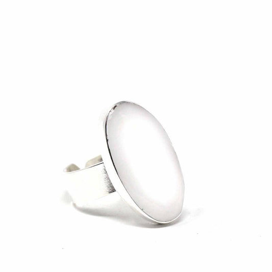 Mother Of Pearl Oval Adjustable Ring