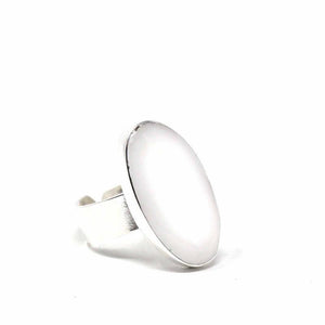 Mexican Taxco Oval Mother Of Pearl Silver-Plated Ring