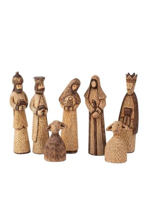 Hand-Carved Wooden Nativity