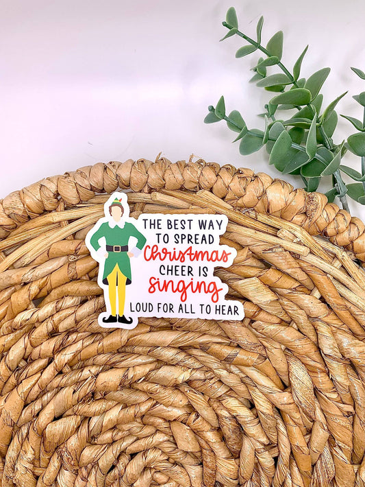 Buddy the elf sticker, laptop stickers, holiday stickers