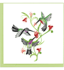 Quilled Hummingbird Trio Greeting Card