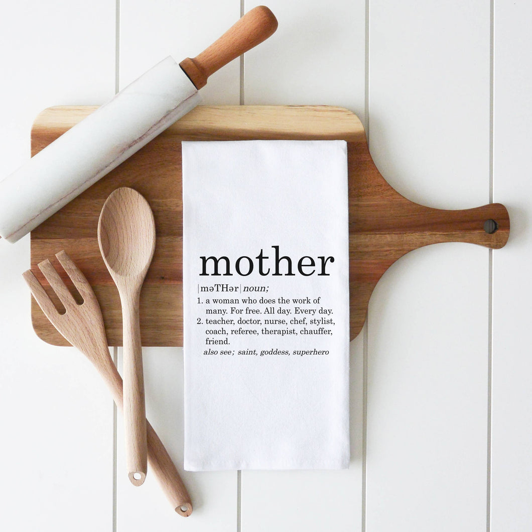 Mother Tea Towel white