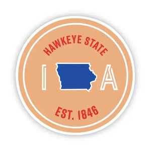 Hawkeye State Iowa Sticker