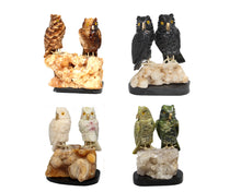 Load image into Gallery viewer, Semi-Precious Stone Owl Pair
