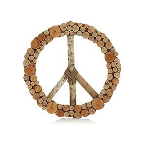 Takip Wood Slice Peace Wreath