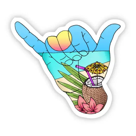 Hang Loose Coconut Beach Sticker