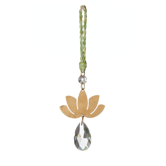 Lotus Brass Crystal Sun Catcher