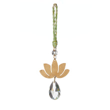 Load image into Gallery viewer, Lotus Brass Crystal Sun Catcher
