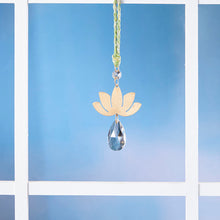 Load image into Gallery viewer, Lotus Brass Crystal Sun Catcher
