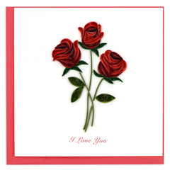 Quilled Roses Valentine's Day Greeting Card