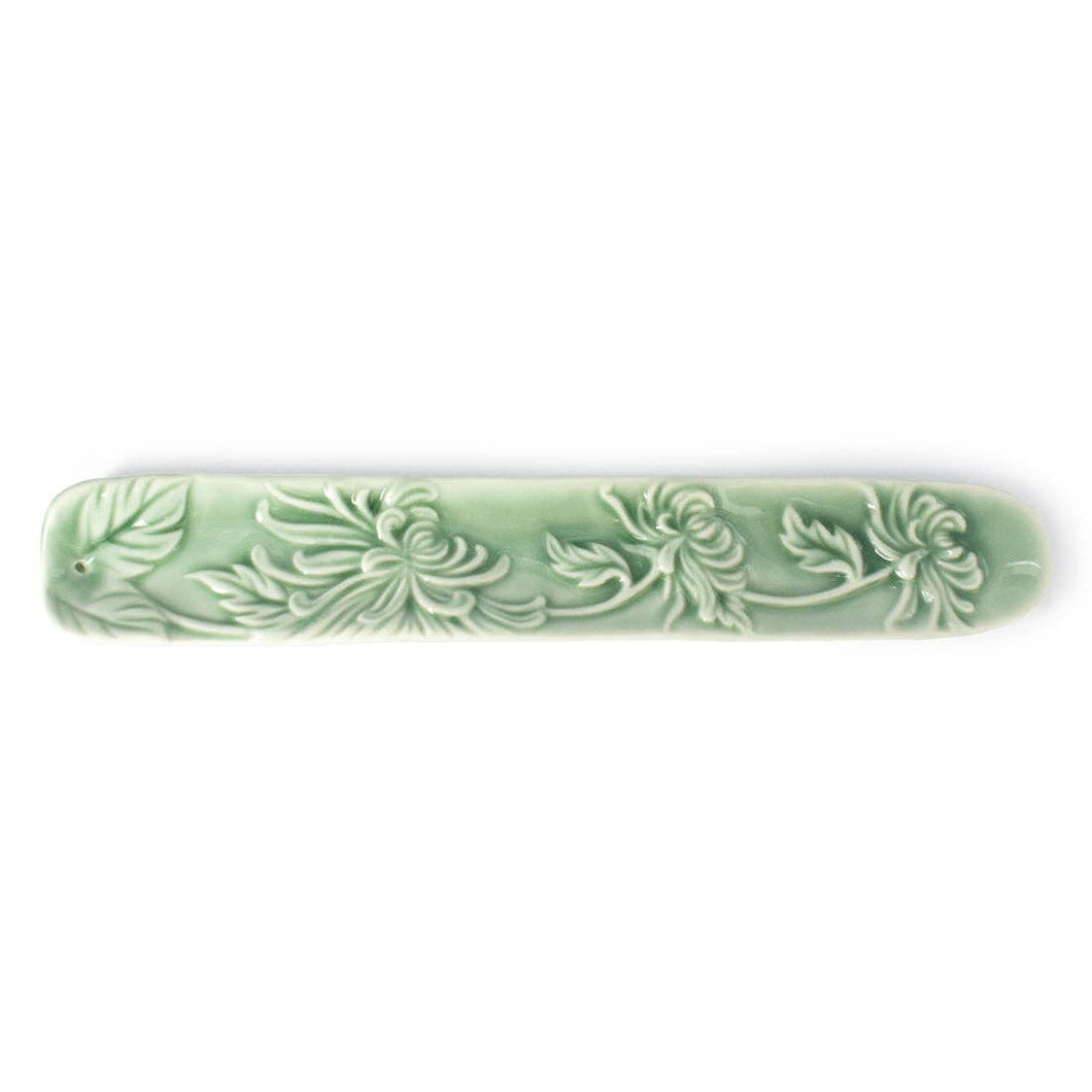 Embossed Ceramic Incense Burner – Chrysanthemum