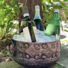 Load image into Gallery viewer, Hammered Metal Bowls with Round Handles
