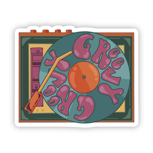"Groovy" record music sticker