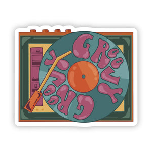 "Groovy" record music sticker