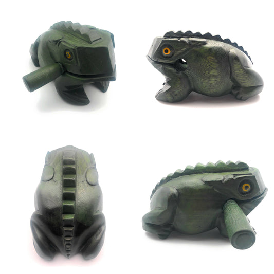 8 inch Green  Wooden Croaking Frog Drum