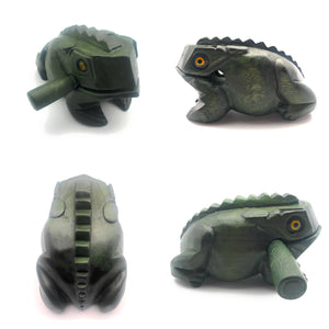 8 inch Green  Wooden Croaking Frog Drum