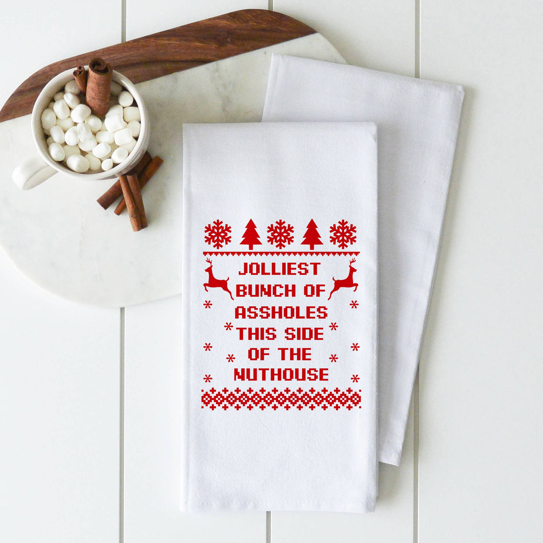 Jolliest Bunch Of Assholes Tea Towel
