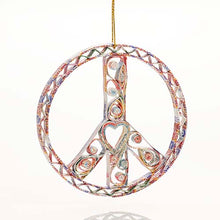 Load image into Gallery viewer, Quilled Peace Sign Ornament
