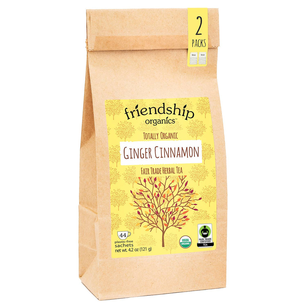 Ginger Cinnamon Herbal Tea, Organic and Fair Trade Certified Bag