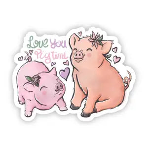 I Love You Pig Time Sticker