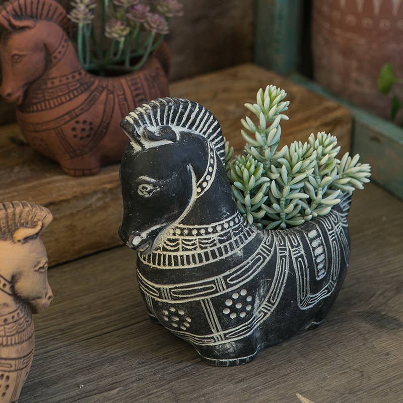Cement Pony Planter