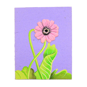 Greeting Card - Pooh Paper Flowers Embossed