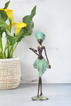 Load image into Gallery viewer, Burkina Bronze Lissome Lady on a Leaf
