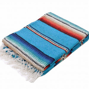 Sarape Cotton Heavy Weave Striped Yoga Roll Blanket
