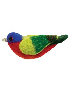 Wild Woolie Felt Bird: Painted Bunting