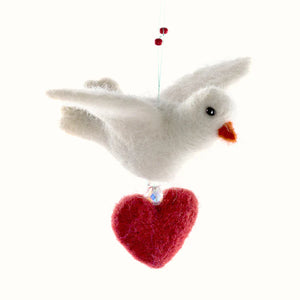 Felted Wool Dove Ornament