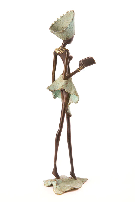 Burkina Bronze Lissome Lady on a Leaf