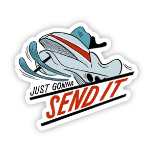 "Just gonna send it" snowmobile sticker