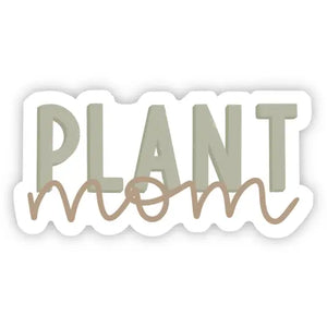 Plant Mom Green Lettering Sticker
