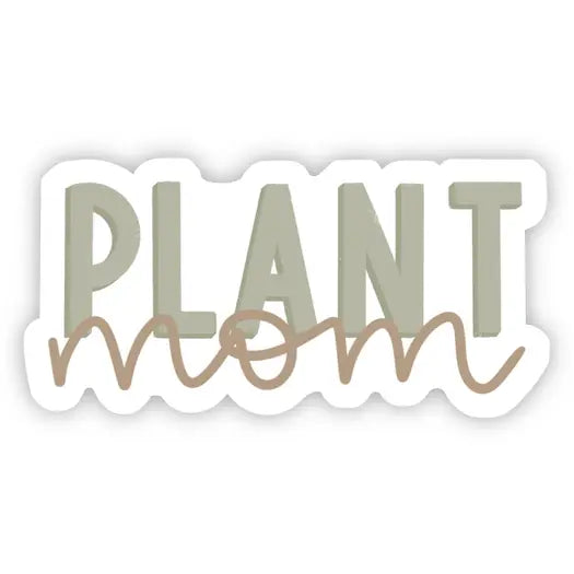 Plant Mom Green Lettering Sticker