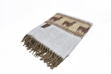 Load image into Gallery viewer, Alpaca Blanket Brushed Alpaca Line Design - Alpaca Rows Fringed Reversible Throw
