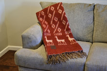 Load image into Gallery viewer, Alpaca Solid Color Blanket - White Alpaca Rows Fringed Reversible
