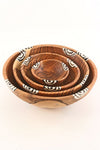 Wild Olive Wood Bowls with Dyed Bone Inlay