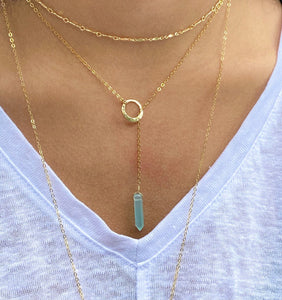 Aqua Chalcedony Lariat