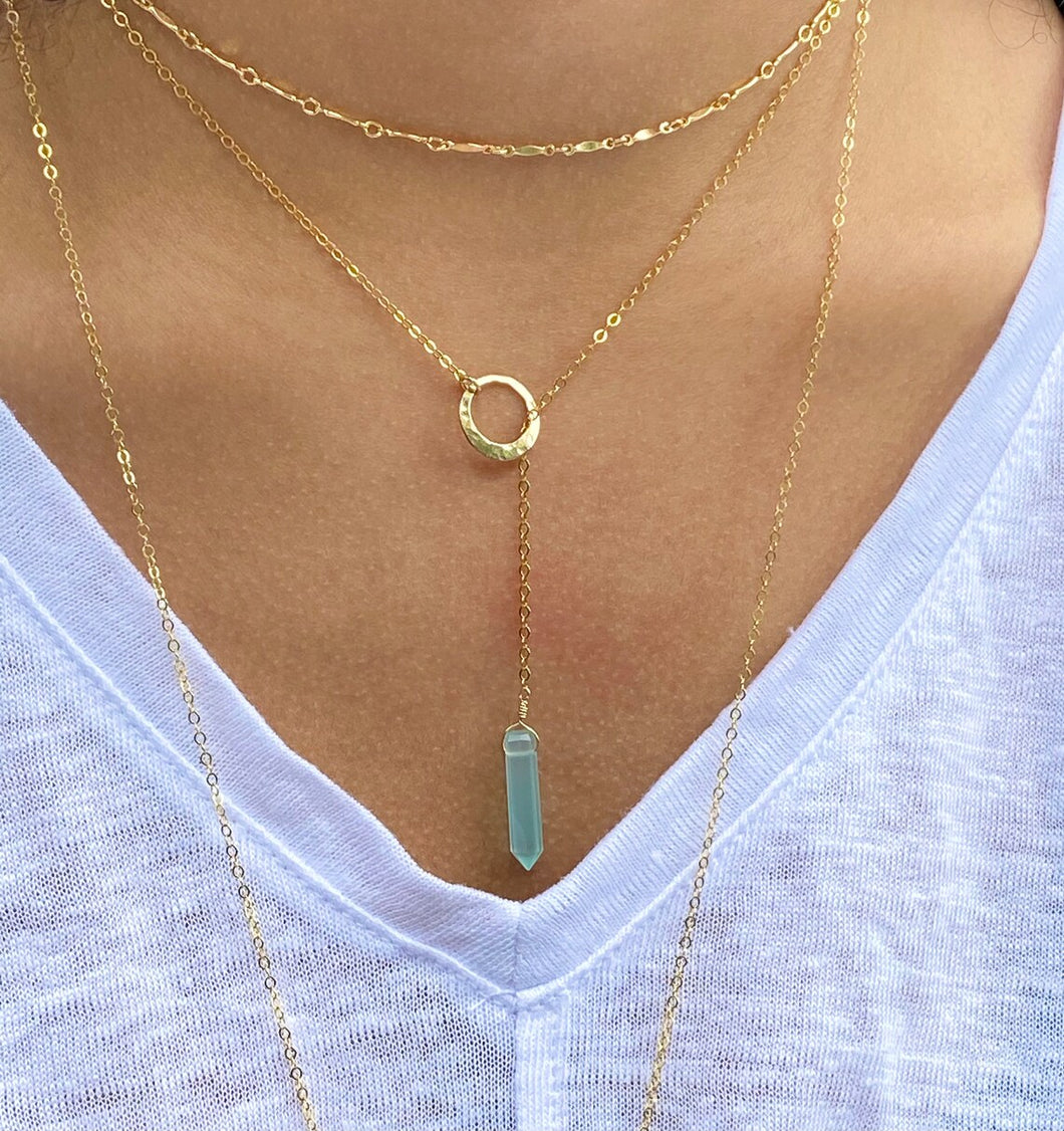 Aqua Chalcedony Lariat