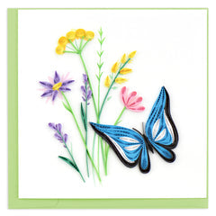 Quilled Butterfly & Wildflowers Greeting Card