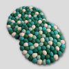 Felt Ball Trivet - Turquoise tones