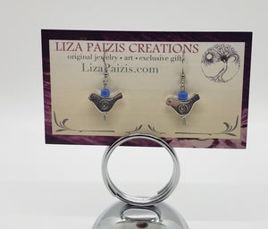 Liza Paizis Blue Bird Earrings