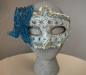 Blue Brocade Woman's Costume