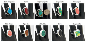 Stone Inlaid Rings - WSIRT