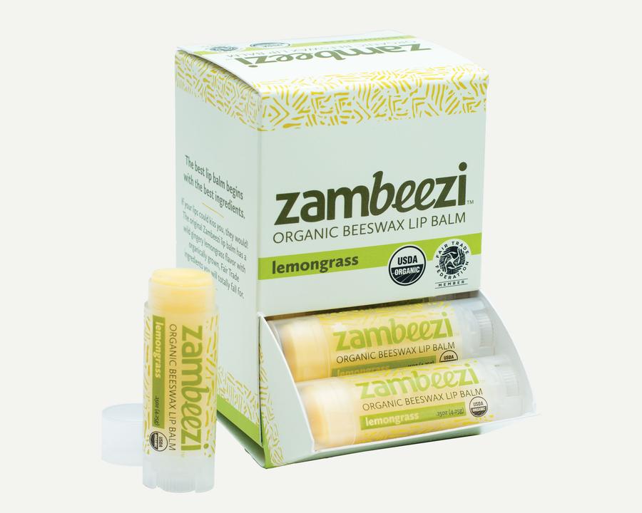Zambeezi Organic Beeswax Lemongrass Lip Balm