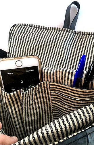 Double Pocket w/ Flap Closure - Bag Recycled Tire