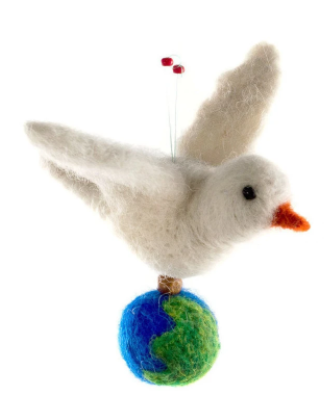 Felted Wool Dove Ornament
